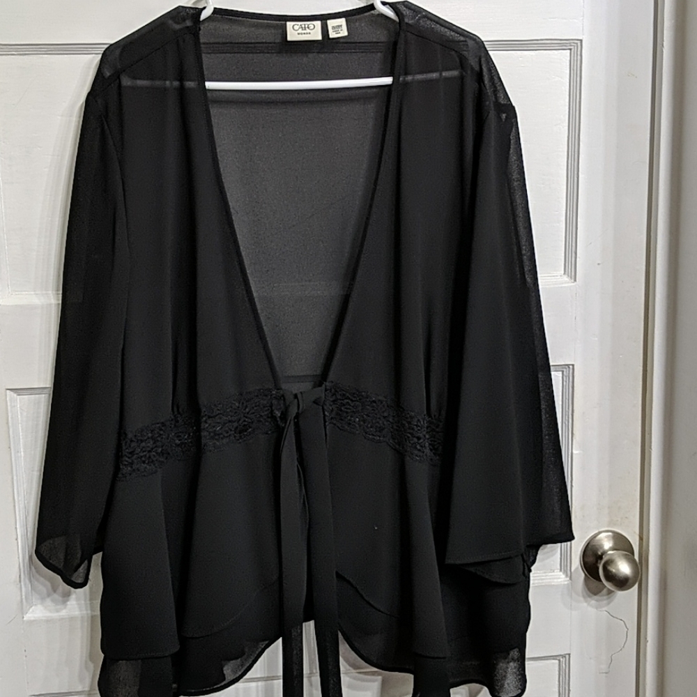 Sheer 3/4 length kimono